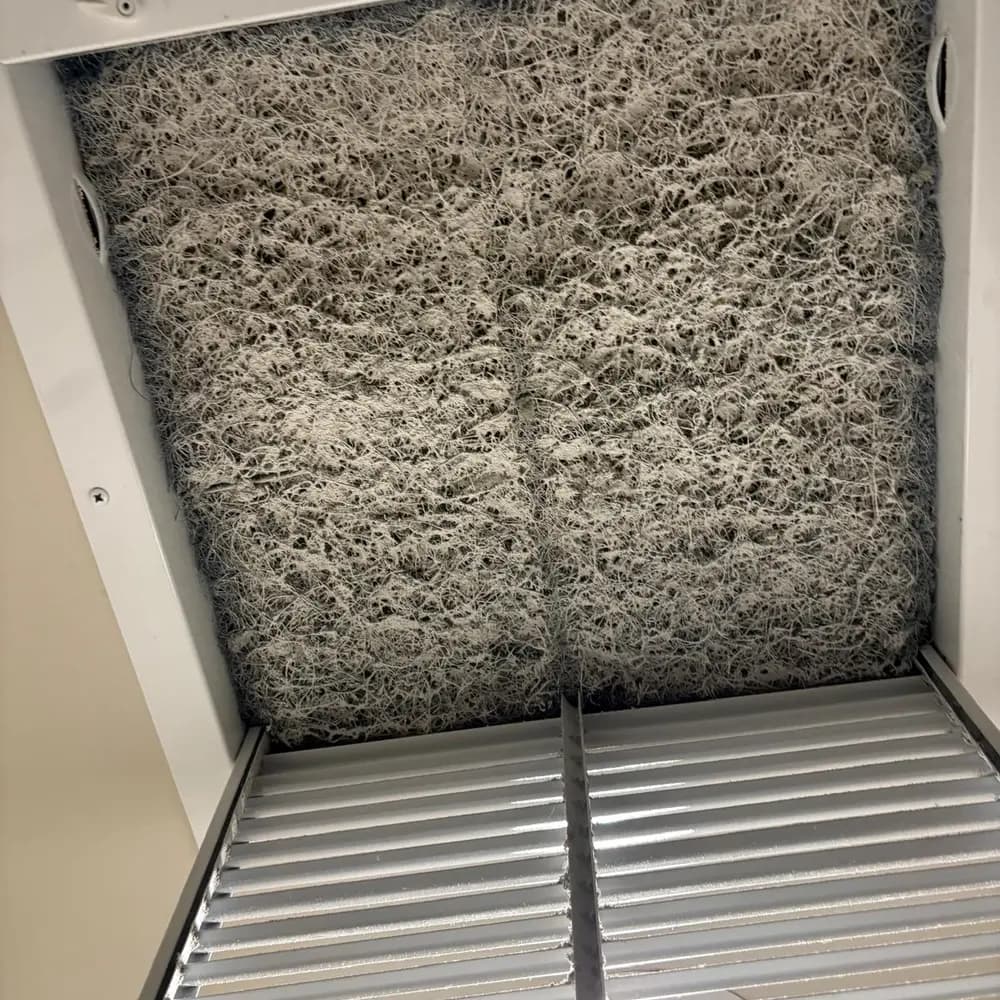 Clogged return filter found during air duct service in Naples