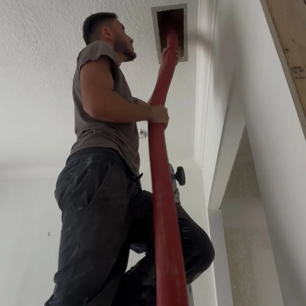 Air duct vacuuming at a ceiling register in Fort Myers